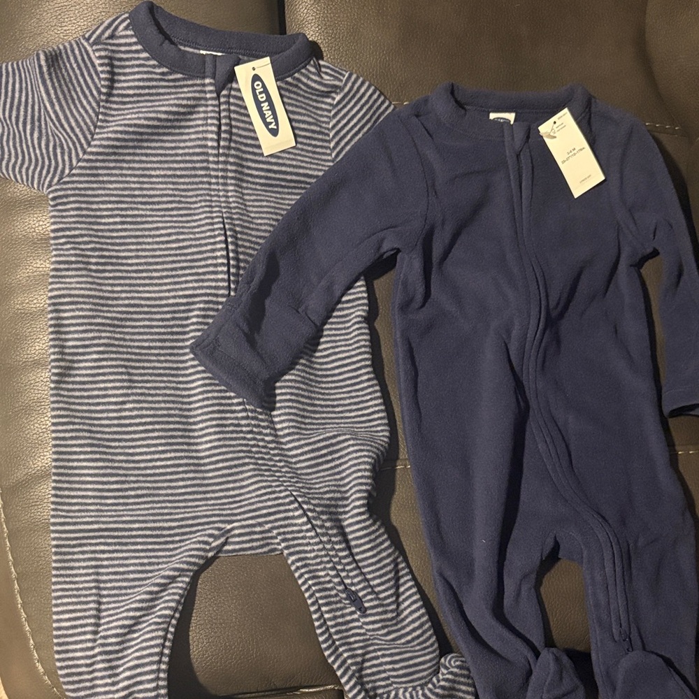 Old Navy Navy and Striped Kids Footies